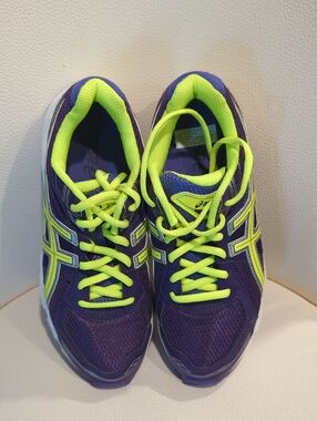 Asics Gel-Galaxy 7 Purple and Neon Yellow Athletic Shoes